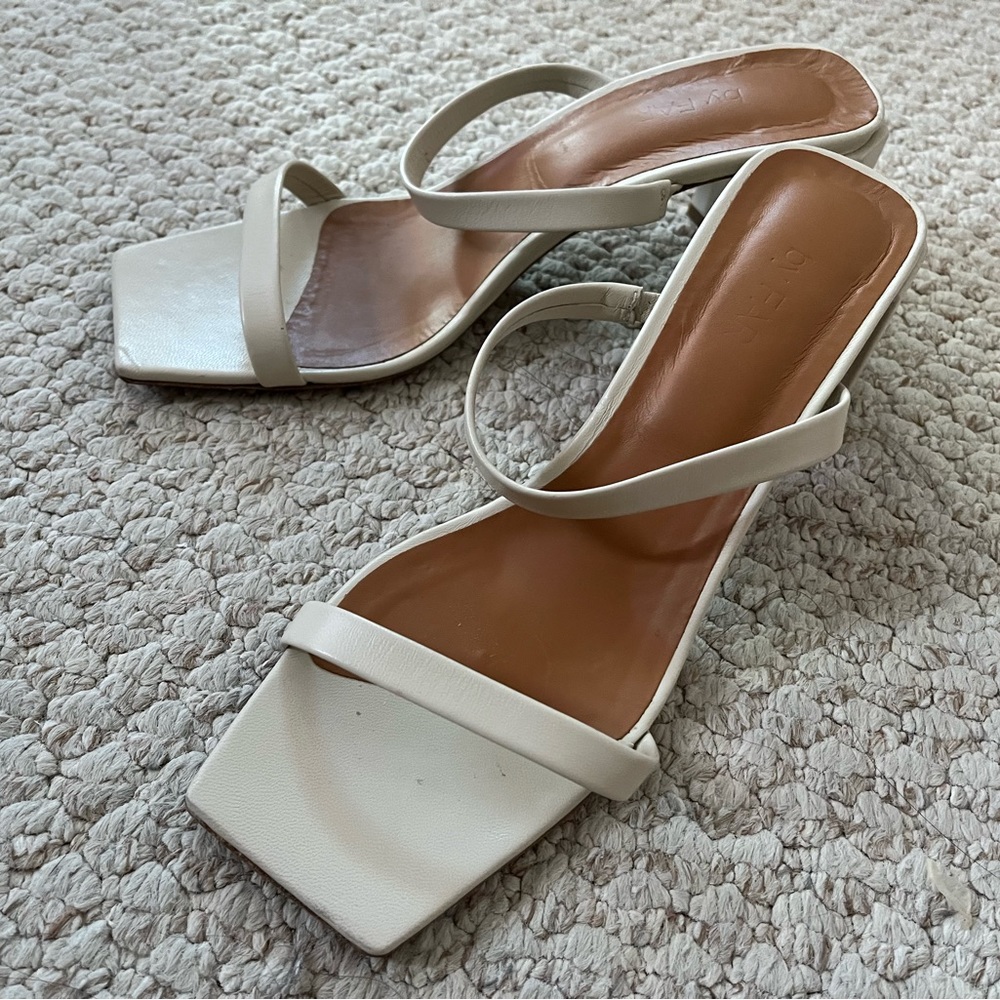 by far white leather sandal